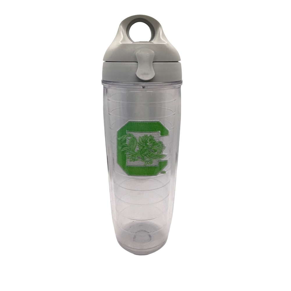 Tervis South Carolina Gamecocks Water Bottle 24oz Clear Green‎ Patch Insulated